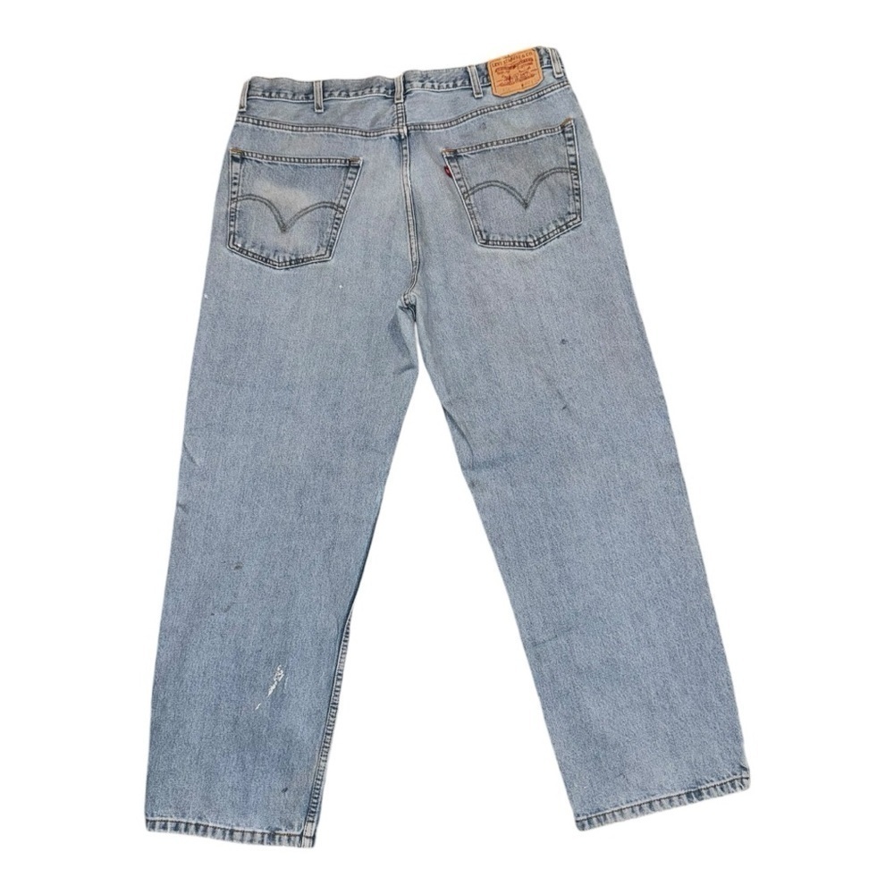 Y2k Levis 550 light‎ wash distressed painted size 40x30